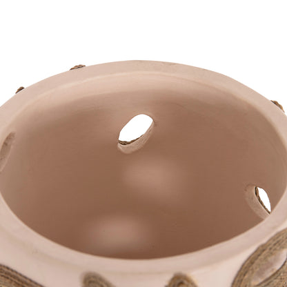 TABLE DECORATIVE VASE DEAN HM4677.02L TERRACOTA IN CREAM WHITE--Φ22x33Hcm.