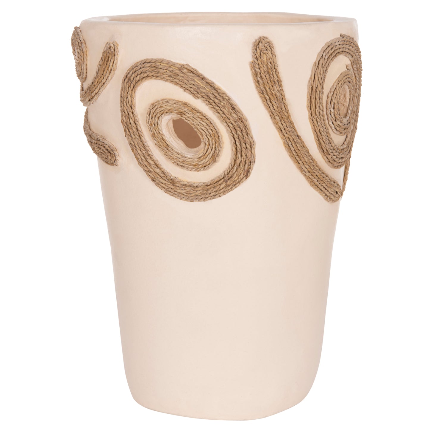 TABLE DECORATIVE VASE DEAN HM4677.02S TERRACOTA IN CREAM WHITE--Φ19x25Hcm.