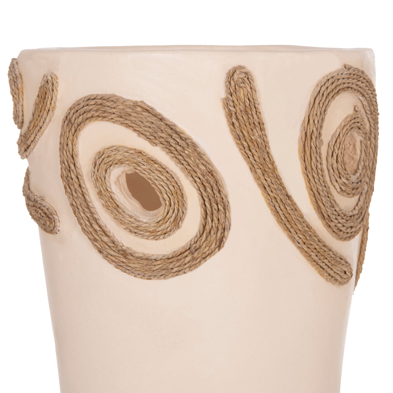 TABLE DECORATIVE VASE DEAN HM4677.02S TERRACOTA IN CREAM WHITE--Φ19x25Hcm.