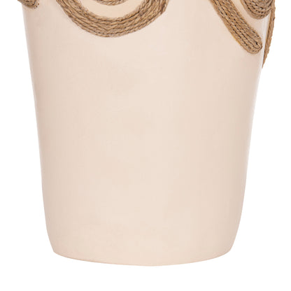 TABLE DECORATIVE VASE DEAN HM4677.02S TERRACOTA IN CREAM WHITE--Φ19x25Hcm.