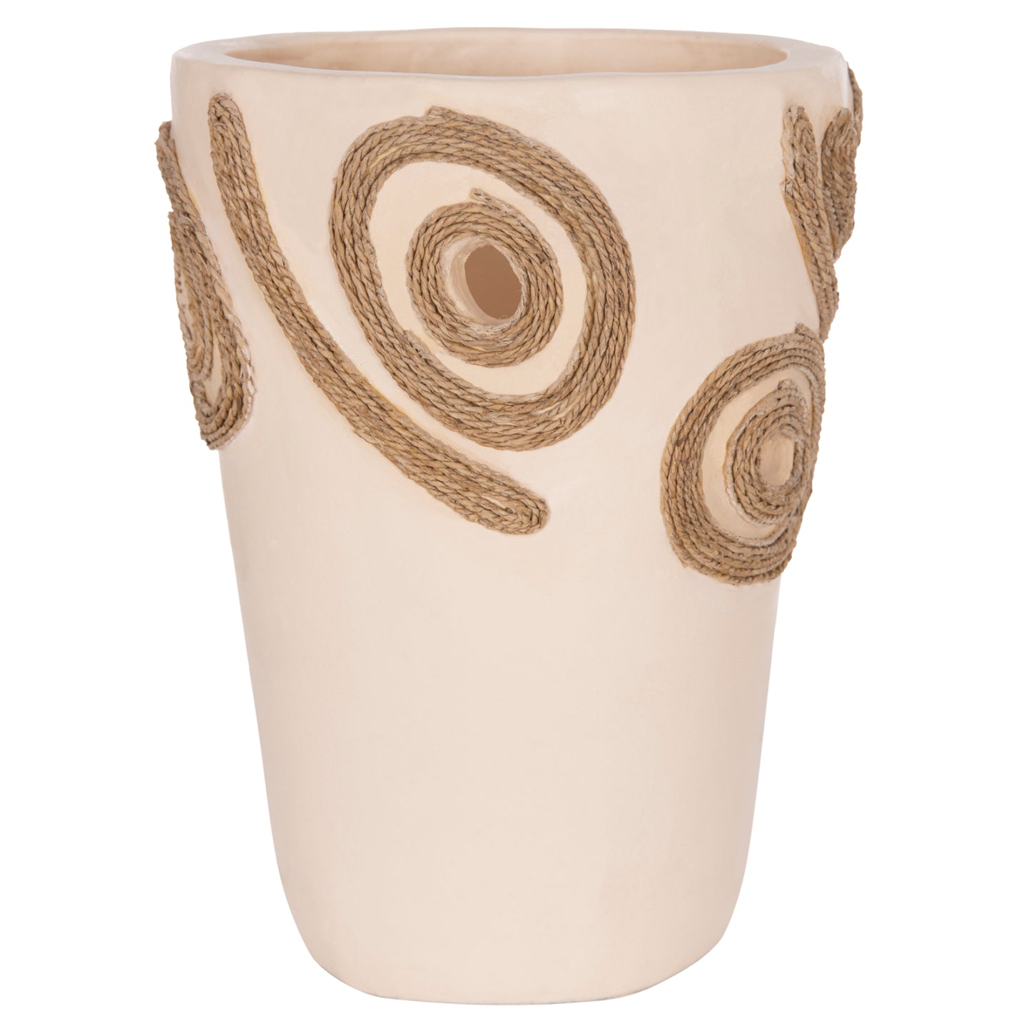 TABLE DECORATIVE VASE DEAN HM4677.02S TERRACOTA IN CREAM WHITE--Φ19x25Hcm.