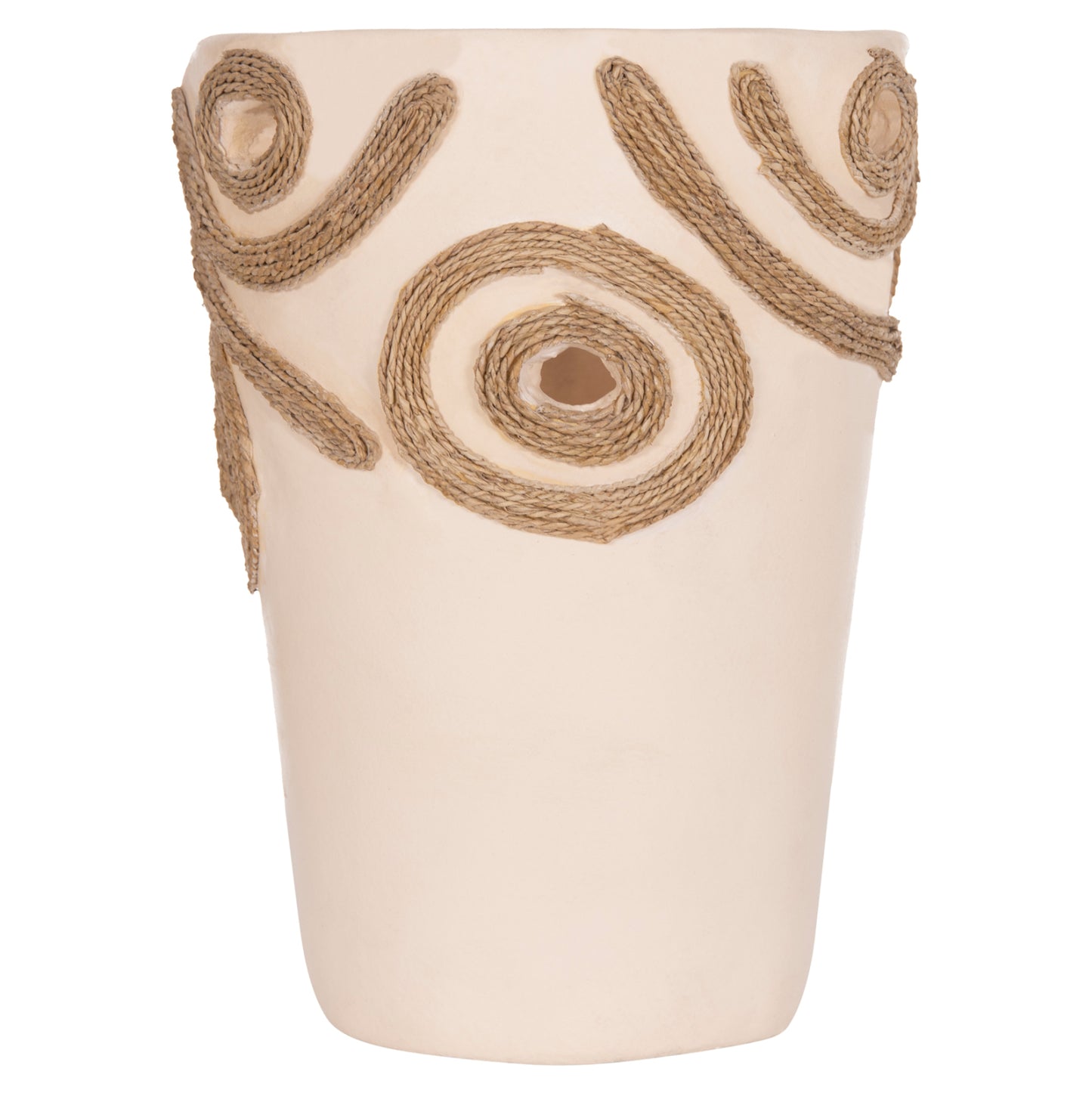 TABLE DECORATIVE VASE DEAN HM4677.02S TERRACOTA IN CREAM WHITE--Φ19x25Hcm.
