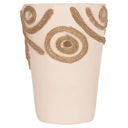TABLE DECORATIVE VASE DEAN HM4677.02S TERRACOTA IN CREAM WHITE--Φ19x25Hcm.