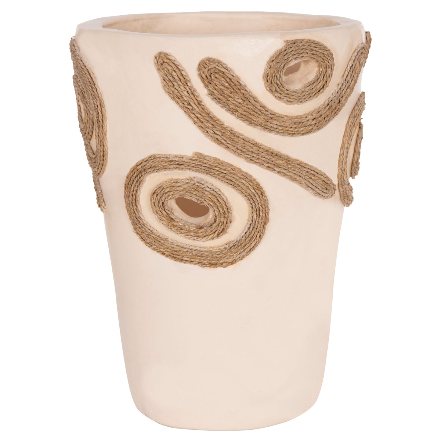 TABLE DECORATIVE VASE DEAN HM4677.02S TERRACOTA IN CREAM WHITE--Φ19x25Hcm.