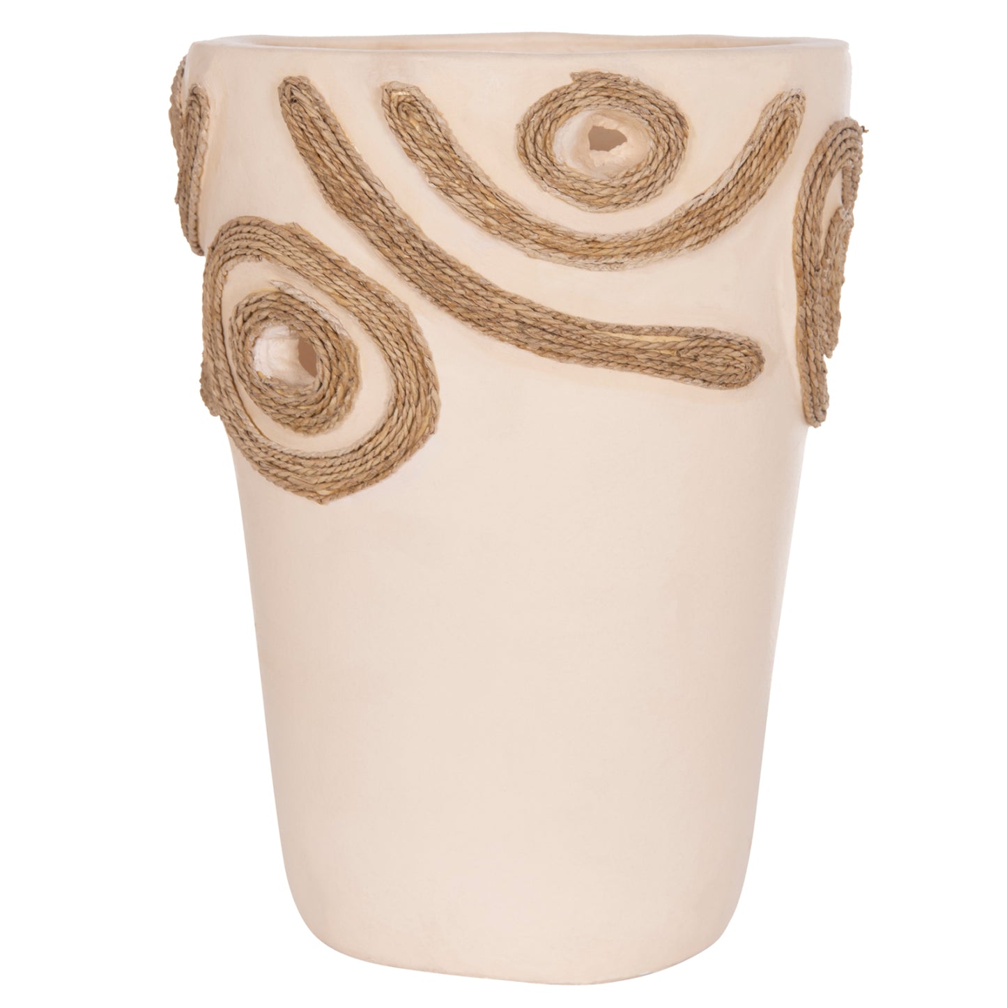 TABLE DECORATIVE VASE DEAN HM4677.02S TERRACOTA IN CREAM WHITE--Φ19x25Hcm.