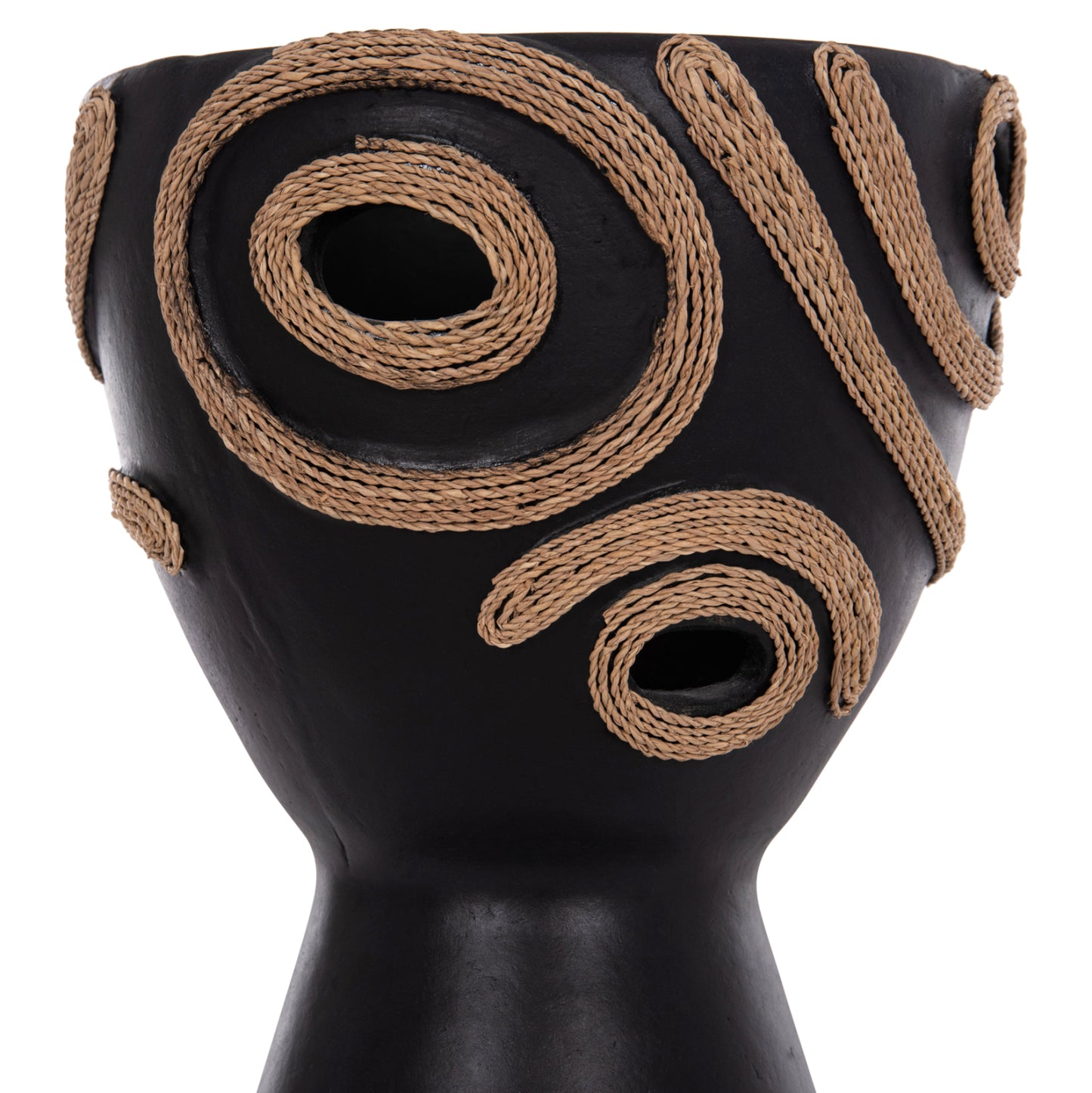 TABLE DECORATIVE VASE DEAN HM4678.01 TERRACOTA IN BLACK-Φ25x28Hcm.
