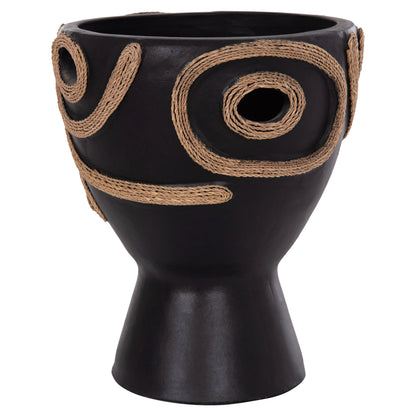 TABLE DECORATIVE VASE DEAN HM4678.01 TERRACOTA IN BLACK-Φ25x28Hcm.