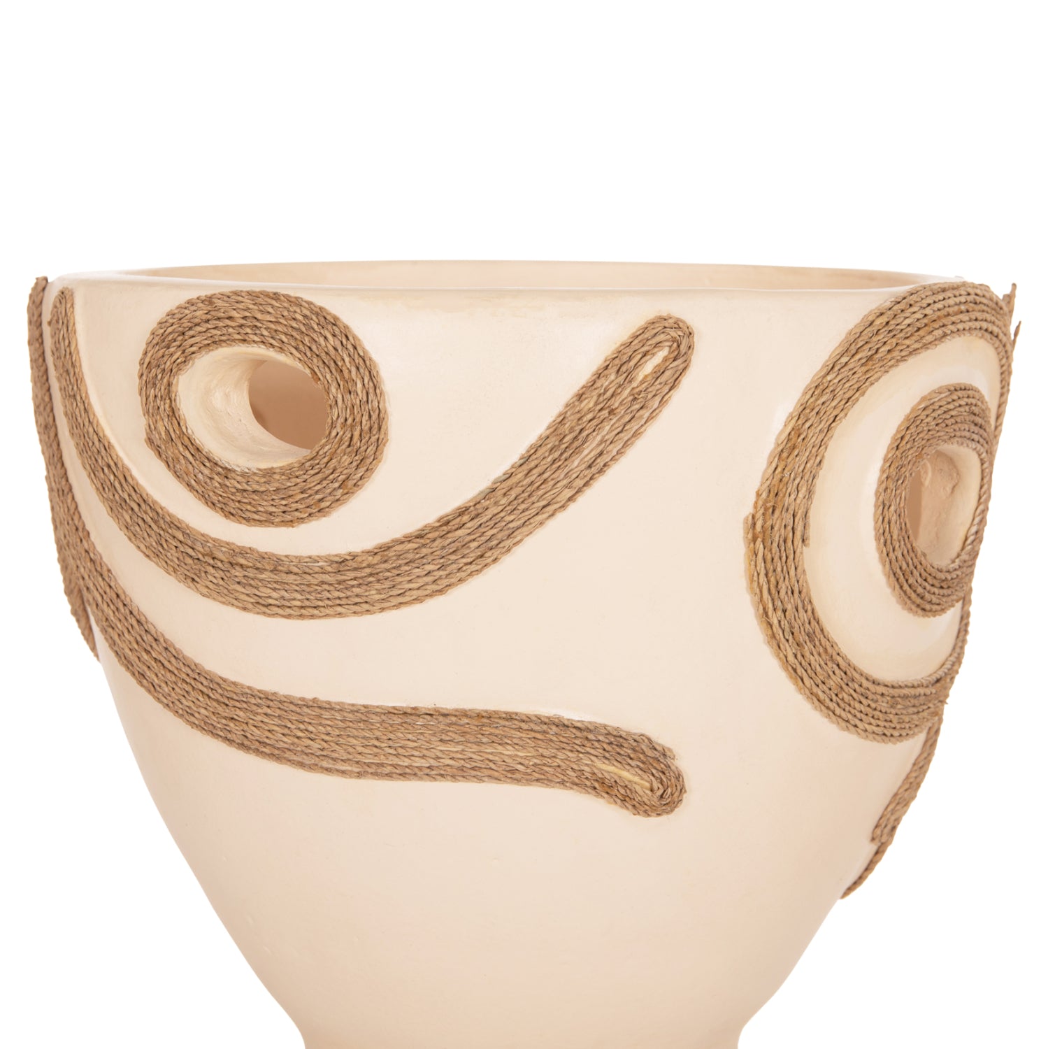 TABLE DECORATIVE VASE DEAN HM4678.02 TERRACOTA IN CREAM WHITE--Φ23x29Hcm.