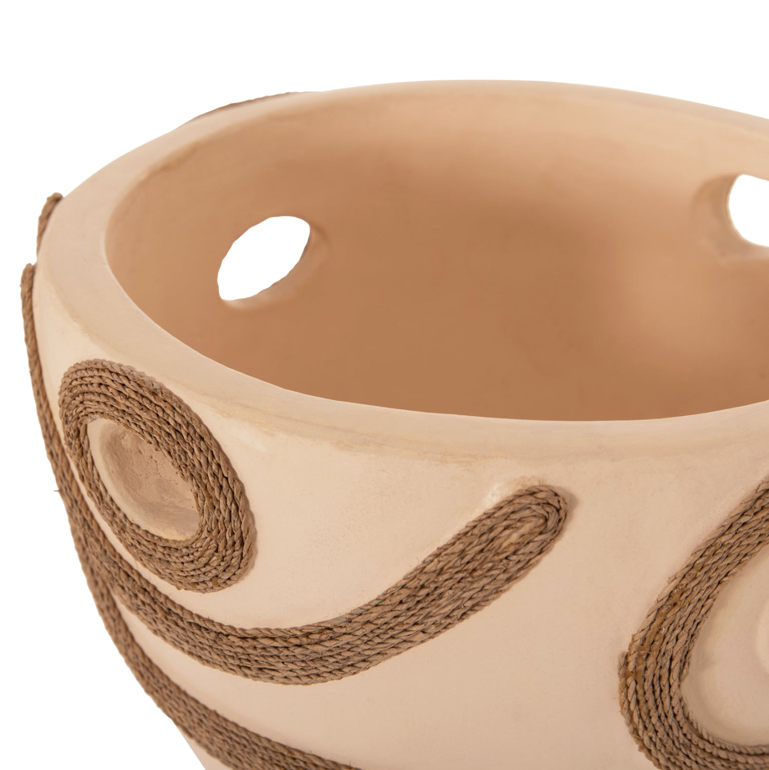 TABLE DECORATIVE VASE DEAN HM4678.02 TERRACOTA IN CREAM WHITE--Φ23x29Hcm.
