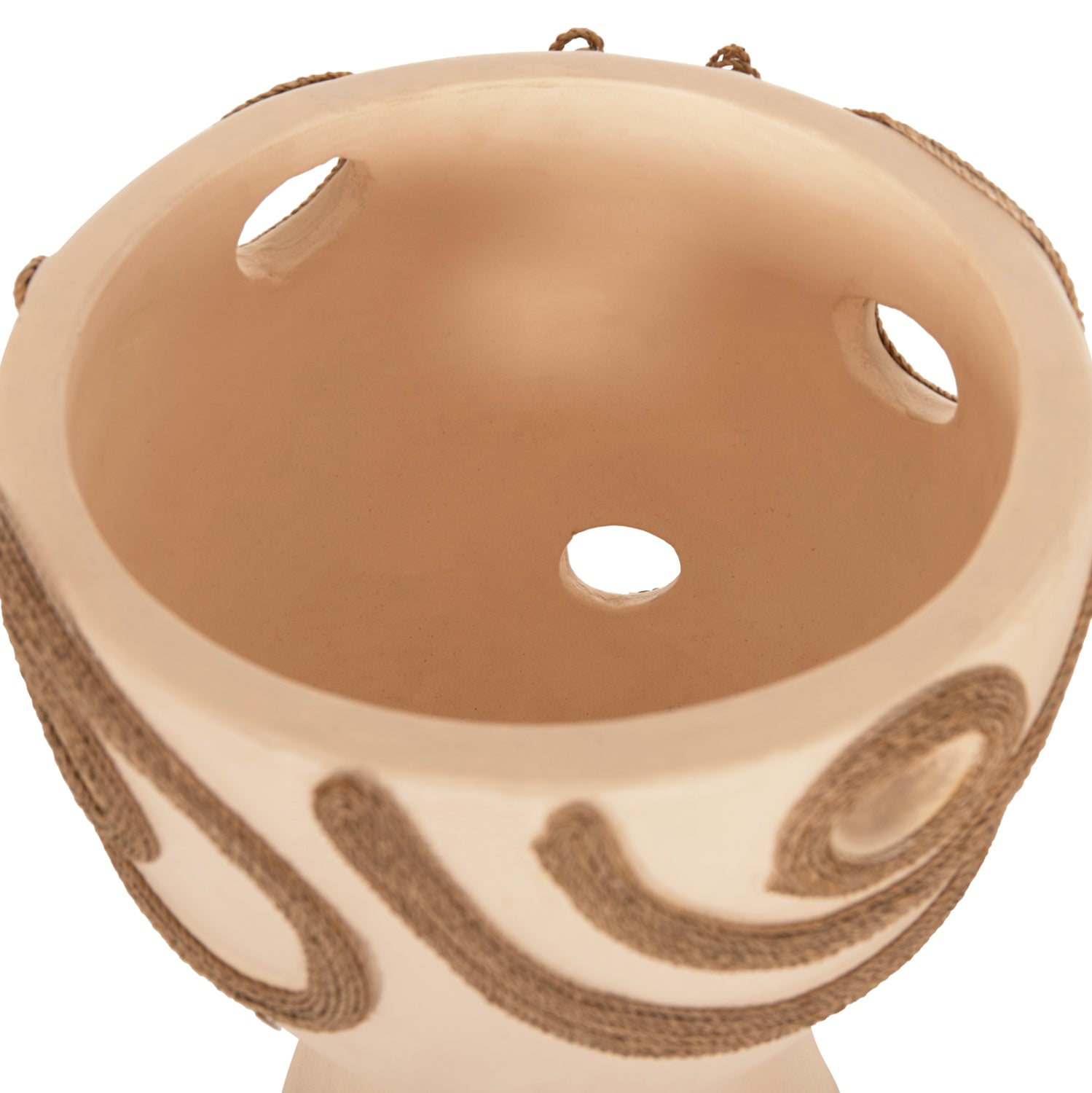 TABLE DECORATIVE VASE DEAN HM4678.02 TERRACOTA IN CREAM WHITE--Φ23x29Hcm.