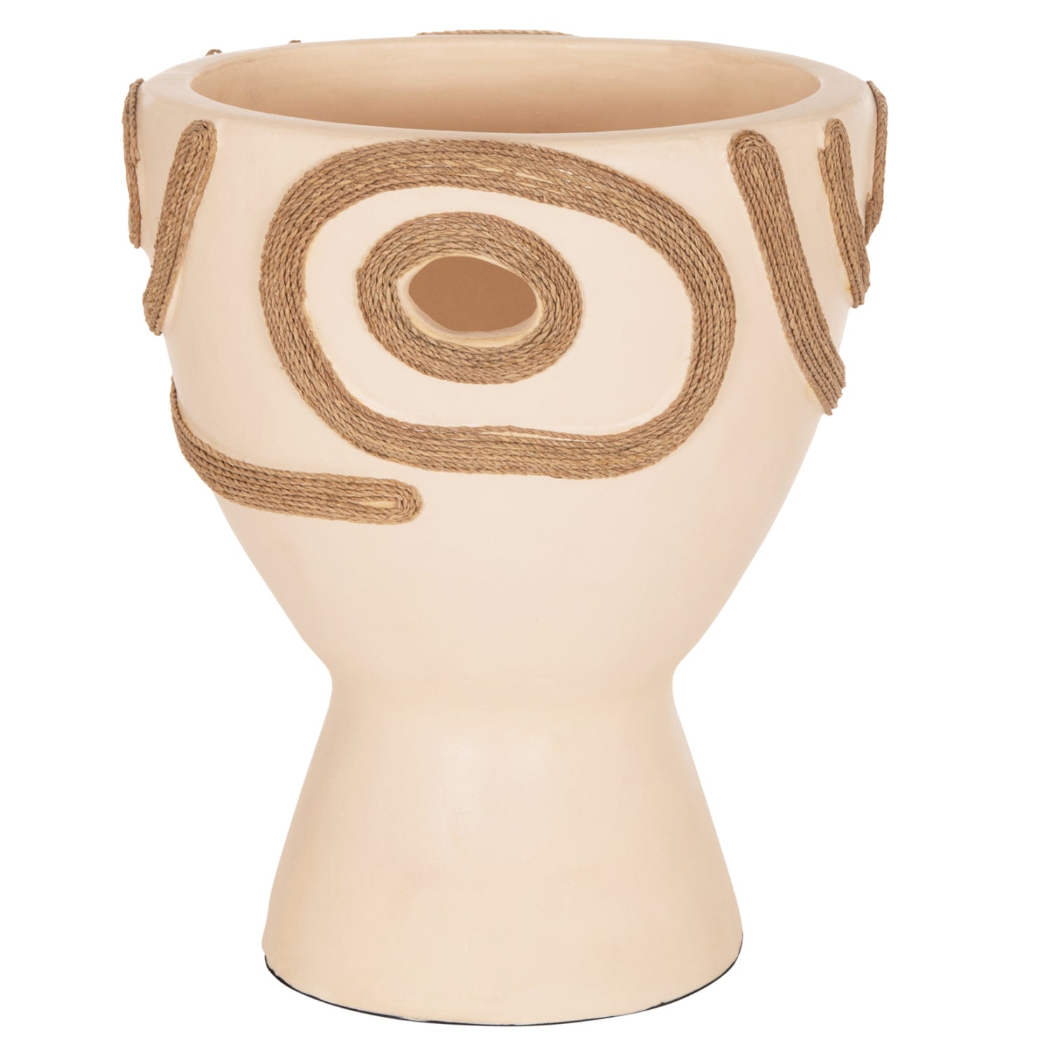 TABLE DECORATIVE VASE DEAN HM4678.02 TERRACOTA IN CREAM WHITE--Φ23x29Hcm.
