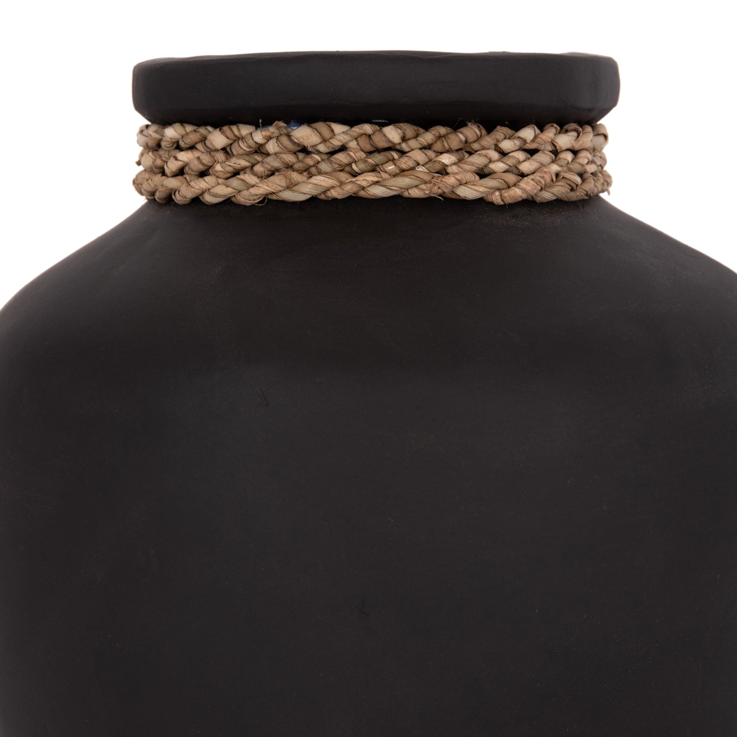 TABLE DECORATIVE VASE CAMMER HM4687.01S TERRACOTA IN BLACK--Φ22x20Hcm.
