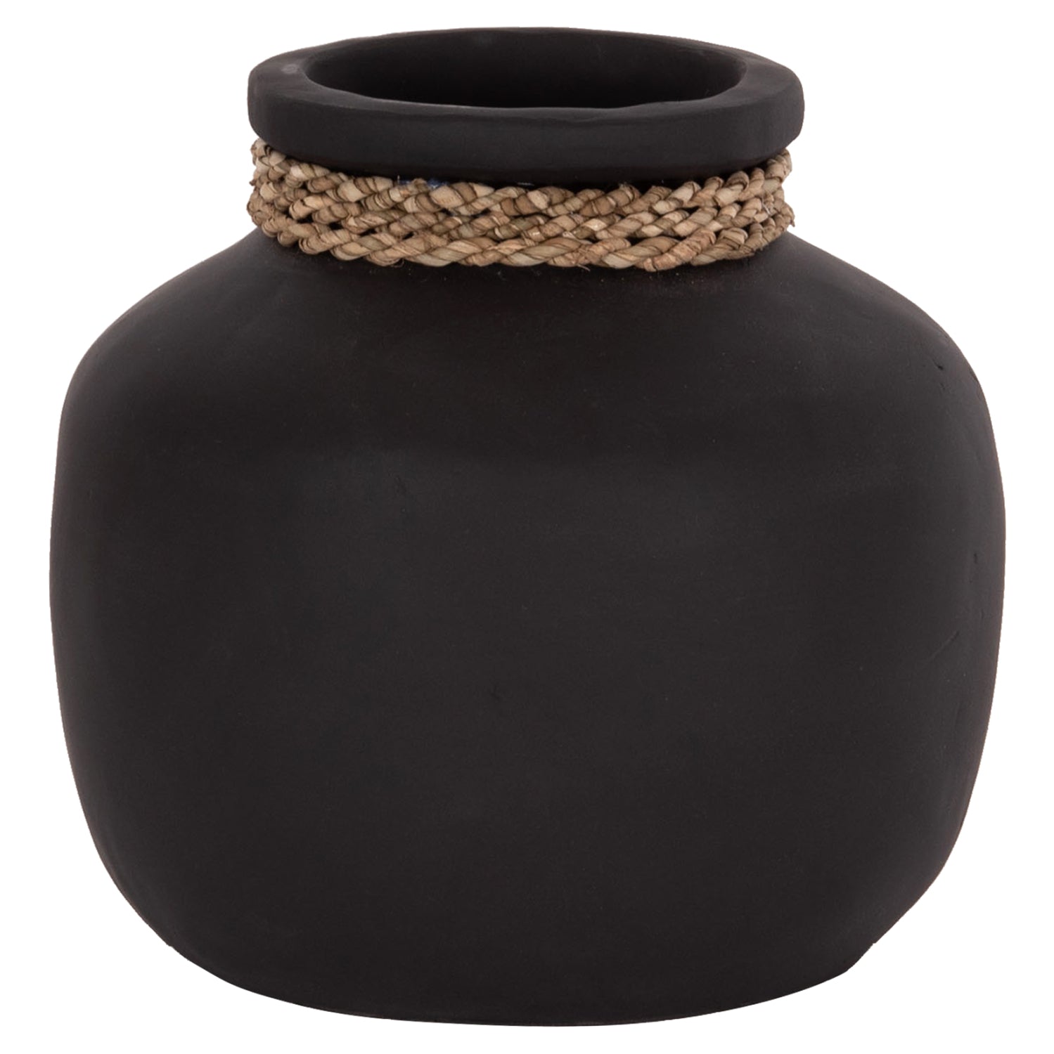 TABLE DECORATIVE VASE CAMMER HM4687.01S TERRACOTA IN BLACK--Φ22x20Hcm.