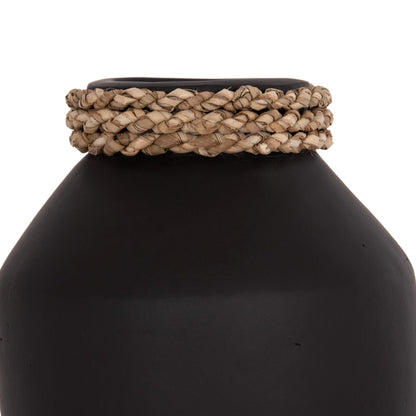 TABLE DECORATIVE VASE CAMMER HM4687.01XS TERRACOTA IN BLACK--Φ16x15Hcm.