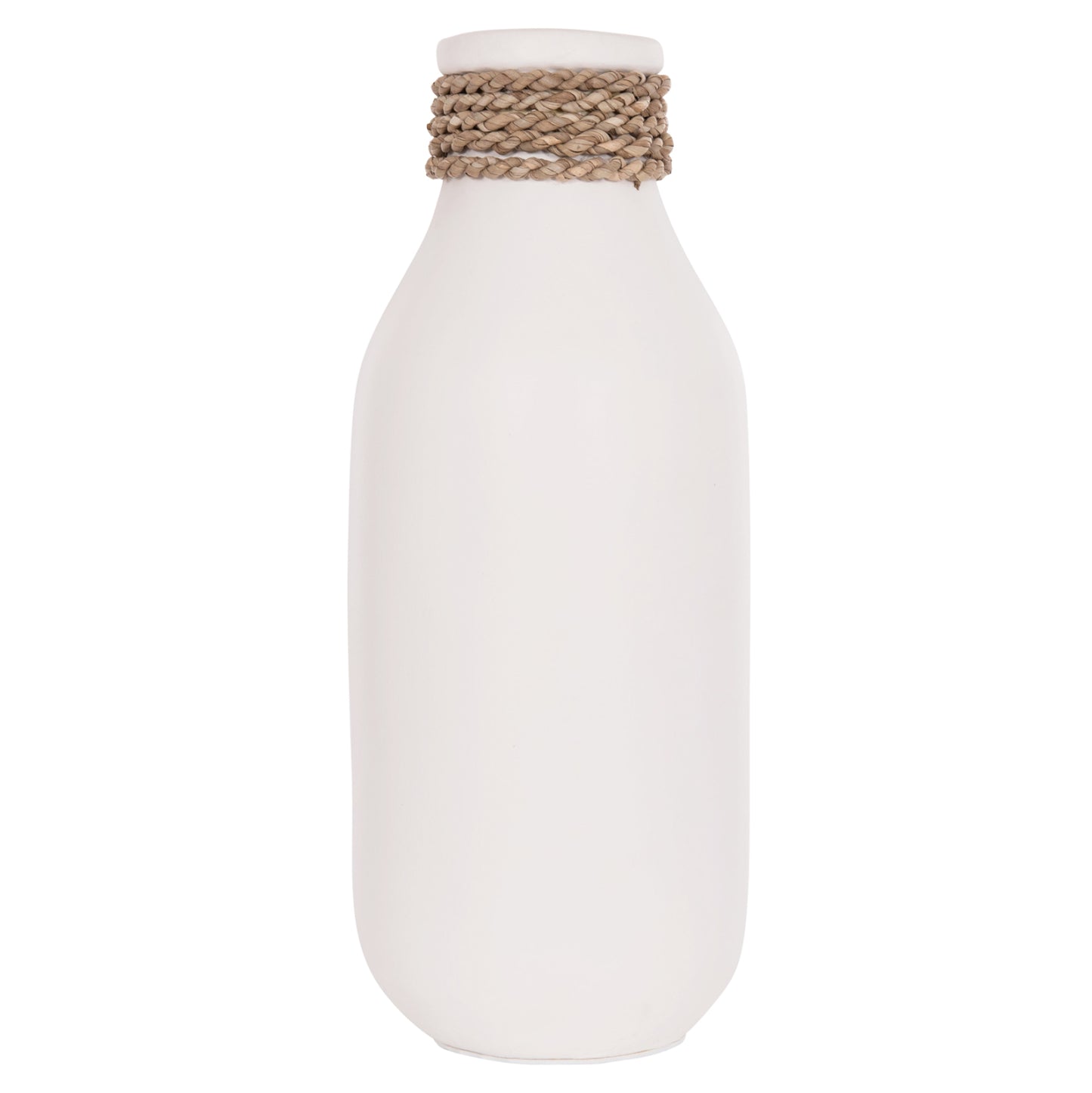 TABLE DECORATIVE VASE CAMMER HM4687.02M TERRACOTA IN WHITE--Φ13x34Hcm.