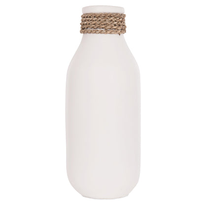 TABLE DECORATIVE VASE CAMMER HM4687.02M TERRACOTA IN WHITE--Φ13x34Hcm.