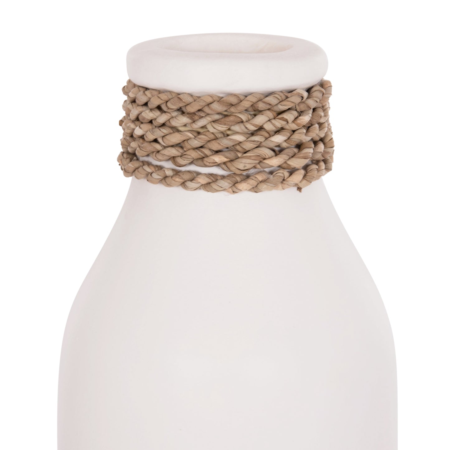 TABLE DECORATIVE VASE CAMMER HM4687.02M TERRACOTA IN WHITE--Φ13x34Hcm.