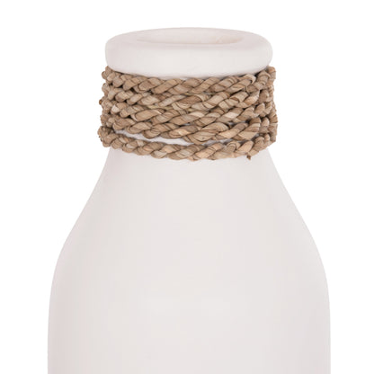 TABLE DECORATIVE VASE CAMMER HM4687.02M TERRACOTA IN WHITE--Φ13x34Hcm.