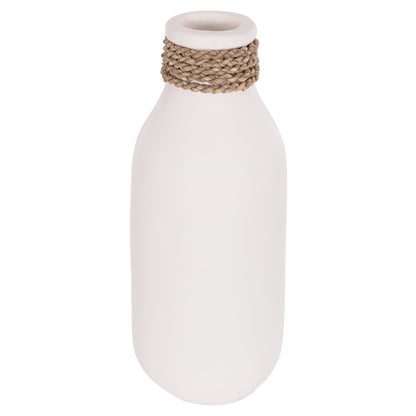 TABLE DECORATIVE VASE CAMMER HM4687.02M TERRACOTA IN WHITE--Φ13x34Hcm.