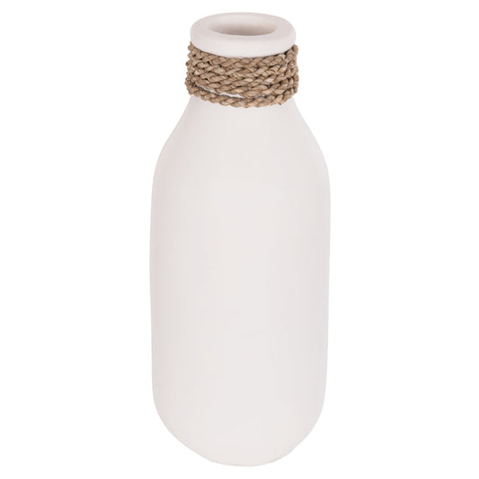 TABLE DECORATIVE VASE CAMMER HM4687.02M TERRACOTA IN WHITE--Φ13x34Hcm.