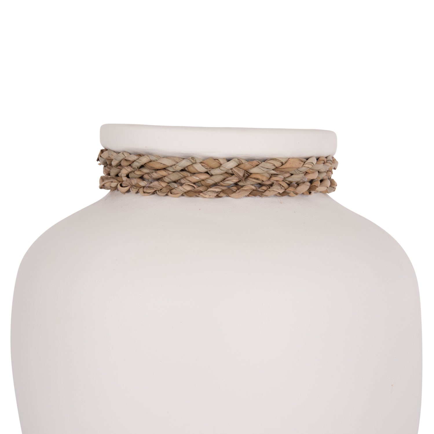 TABLE DECORATIVE VASE CAMMER HM4687.02S TERRACOTA IN WHITE--Φ22x20Hcm.