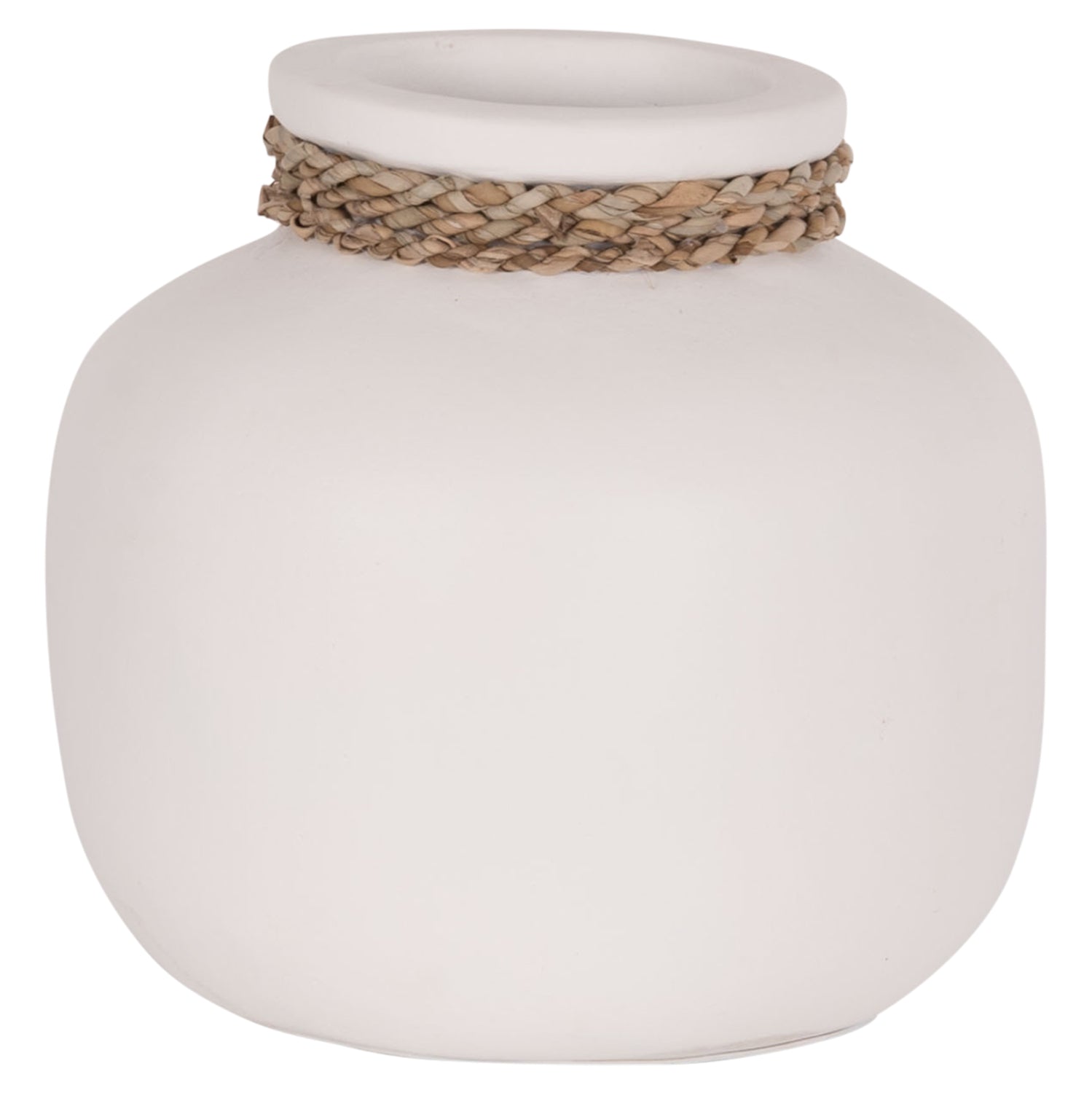 TABLE DECORATIVE VASE CAMMER HM4687.02S TERRACOTA IN WHITE--Φ22x20Hcm.
