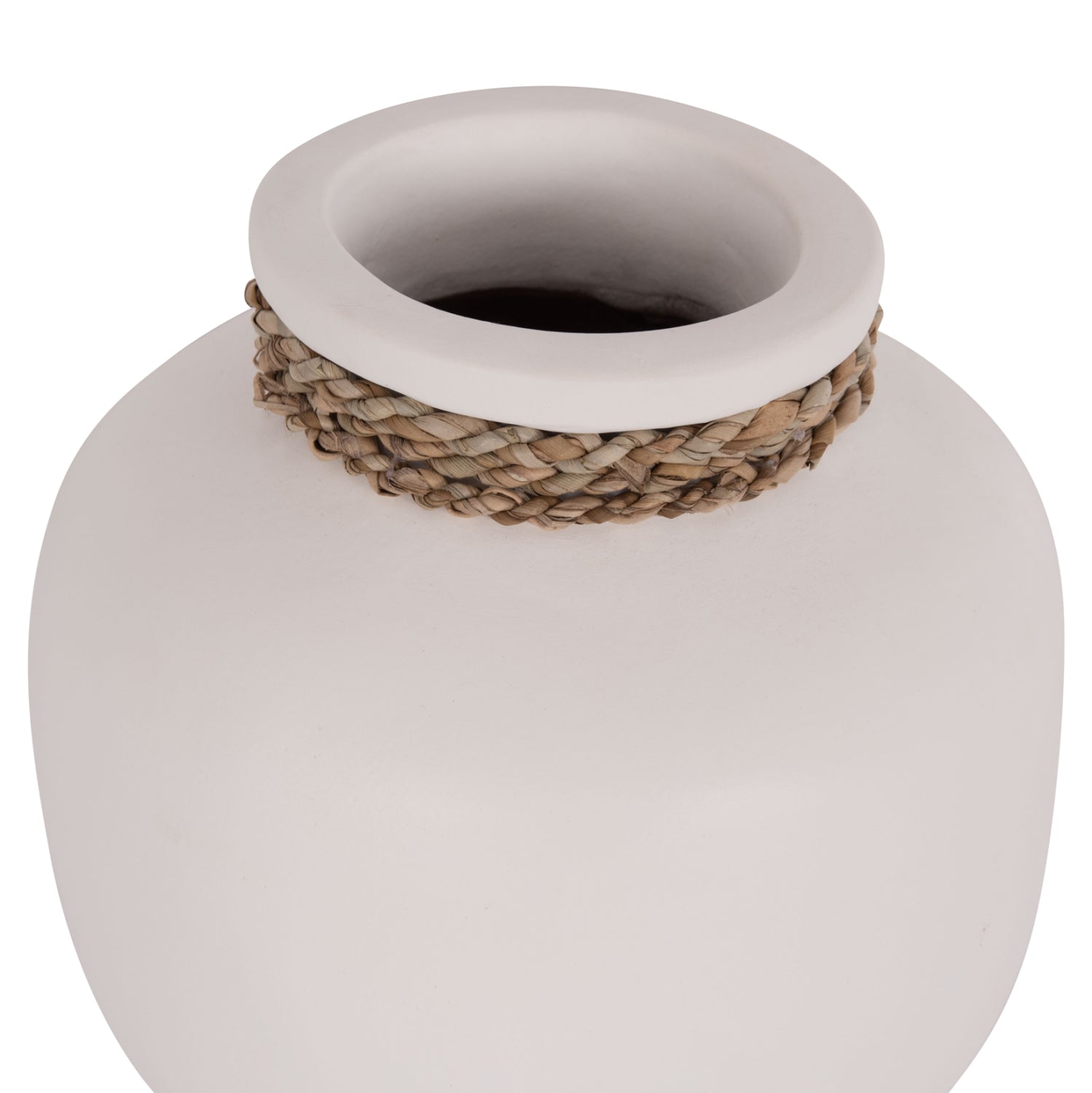 TABLE DECORATIVE VASE CAMMER HM4687.02S TERRACOTA IN WHITE--Φ22x20Hcm.