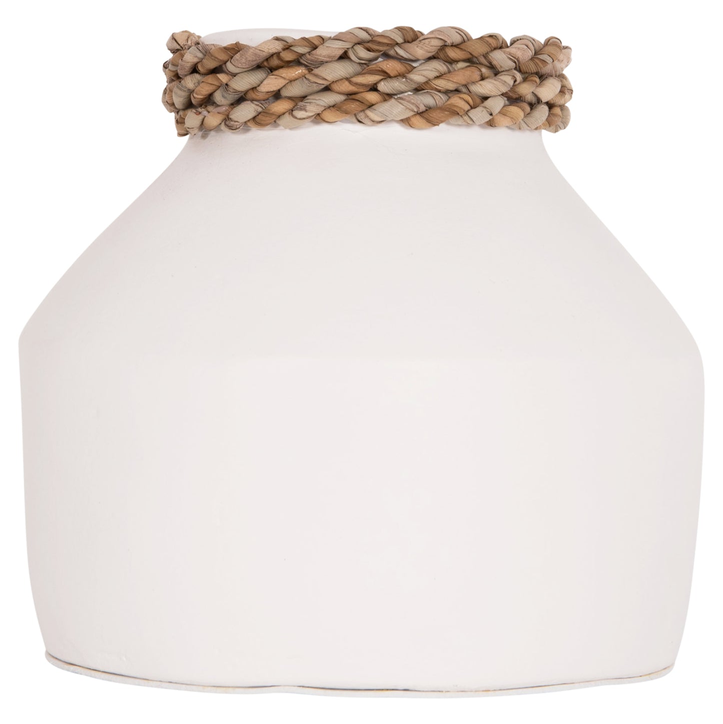 TABLE DECORATIVE VASE CAMMER HM4687.02XS TERRACOTA IN WHITE--Φ16x15Hcm.