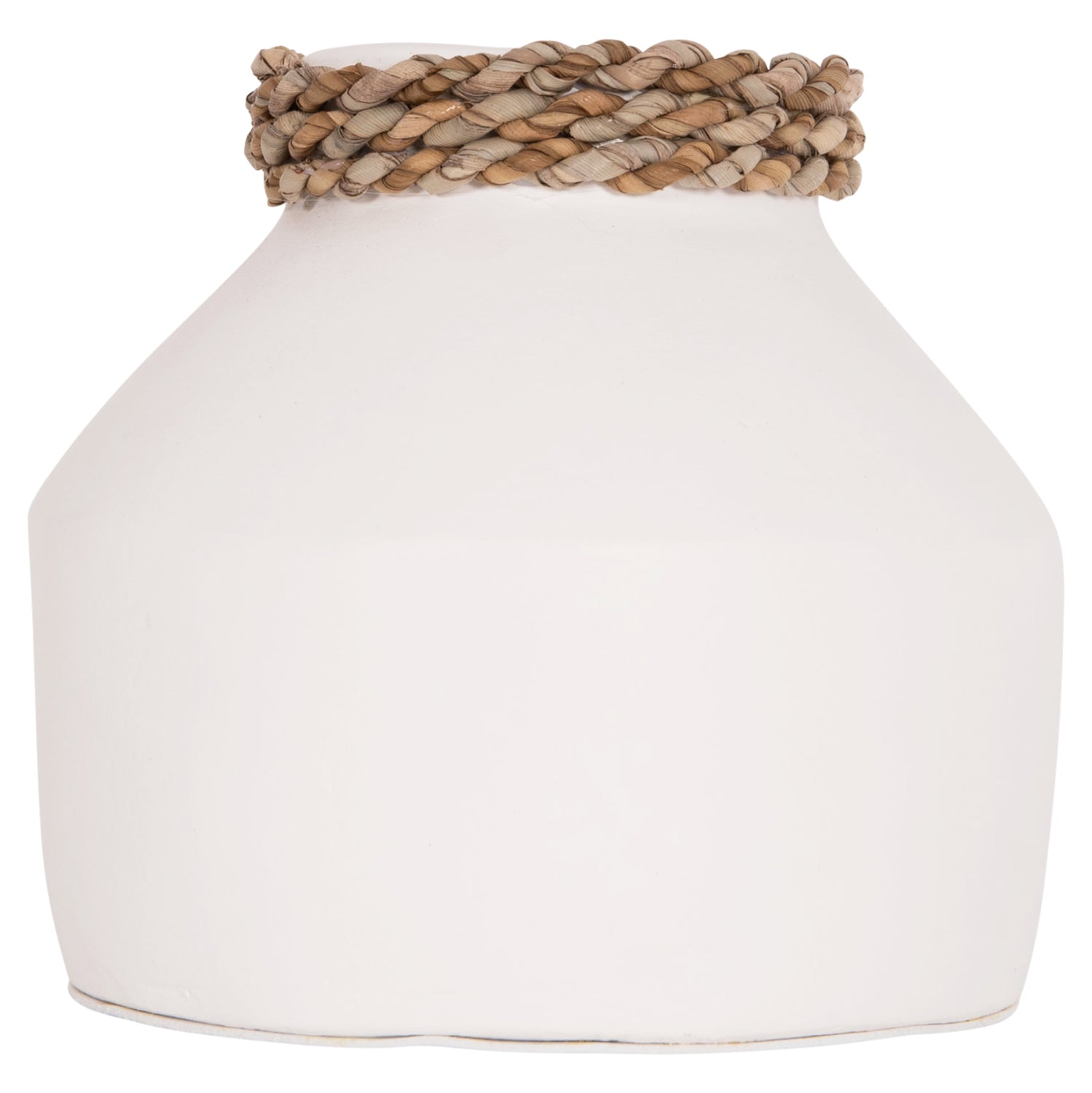 TABLE DECORATIVE VASE CAMMER HM4687.02XS TERRACOTA IN WHITE--Φ16x15Hcm.