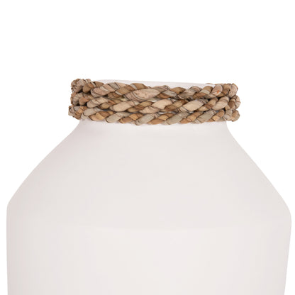 TABLE DECORATIVE VASE CAMMER HM4687.02XS TERRACOTA IN WHITE--Φ16x15Hcm.