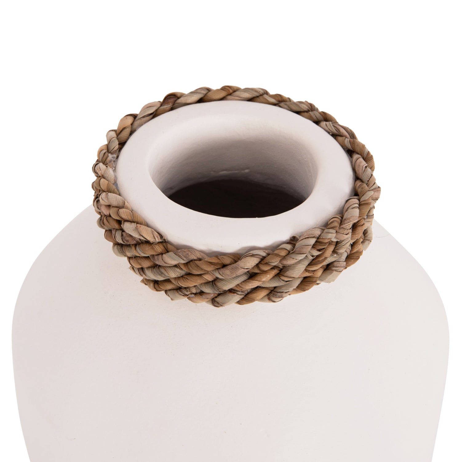 TABLE DECORATIVE VASE CAMMER HM4687.02XS TERRACOTA IN WHITE--Φ16x15Hcm.