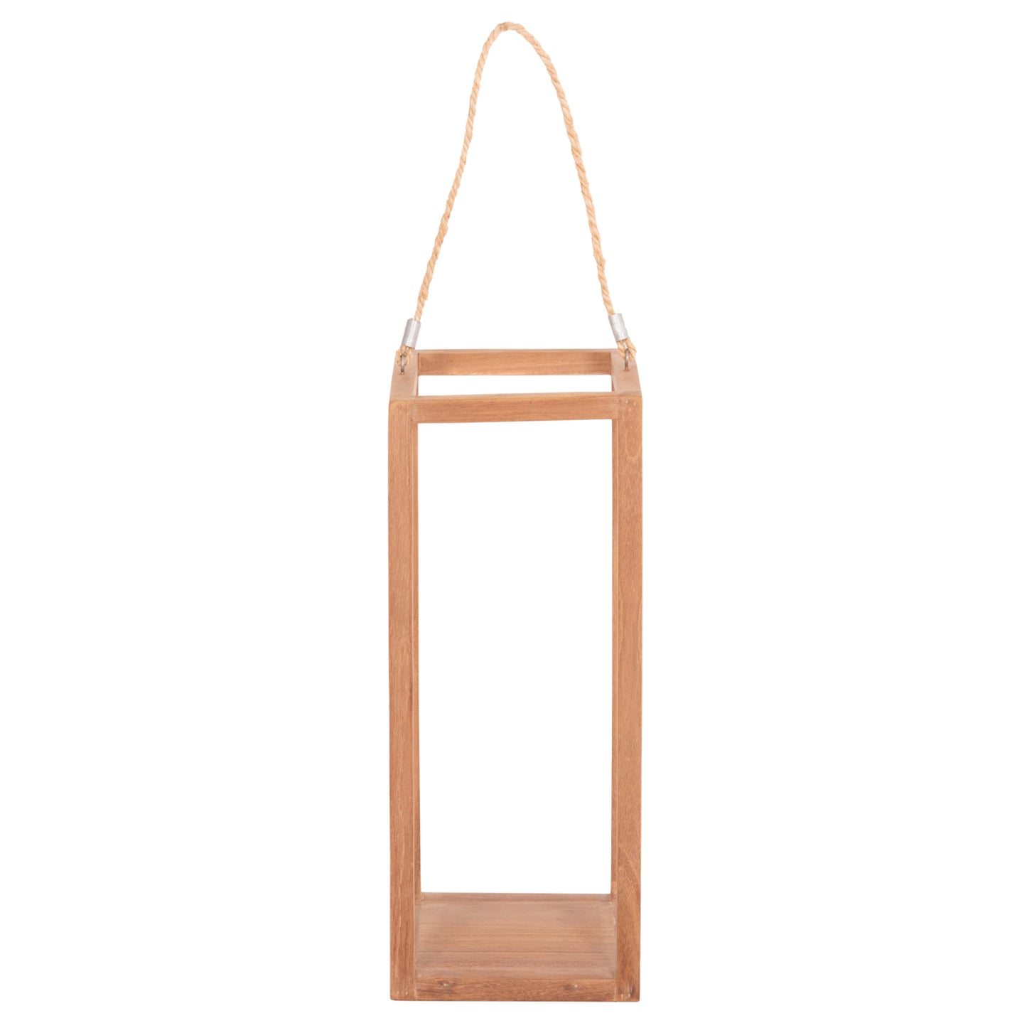 DECORATIVE TABLE LANTERN FOR CANDLES FENT HM4582 TEAK WOOD IN NATURAL 20x20x50-80Hcm.