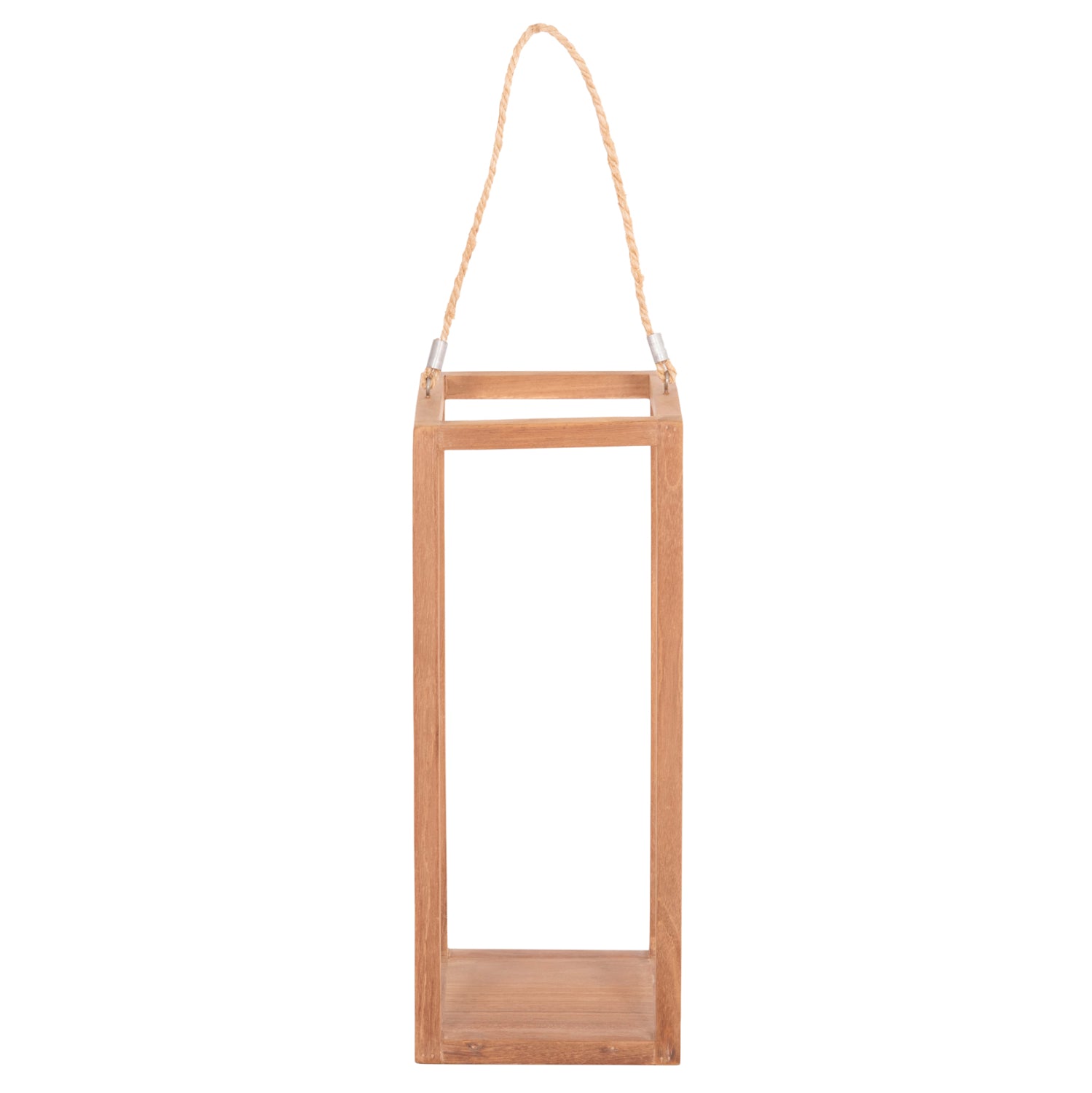 DECORATIVE TABLE LANTERN FOR CANDLES FENT HM4582 TEAK WOOD IN NATURAL 20x20x50-80Hcm.