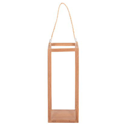 DECORATIVE TABLE LANTERN FOR CANDLES FENT HM4582 TEAK WOOD IN NATURAL 20x20x50-80Hcm.