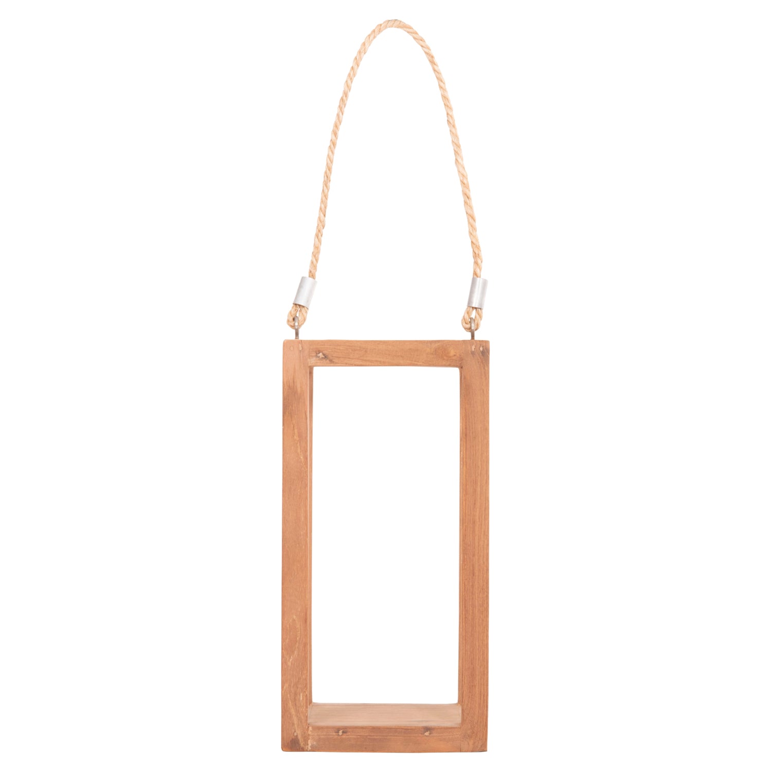 DECORATIVE TABLE LANTERN FOR CANDLES FENT HM4583 TEAK WOOD IN NATURAL 15x15x30-53Hcm.