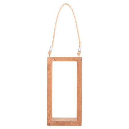 DECORATIVE TABLE LANTERN FOR CANDLES FENT HM4583 TEAK WOOD IN NATURAL 15x15x30-53Hcm.