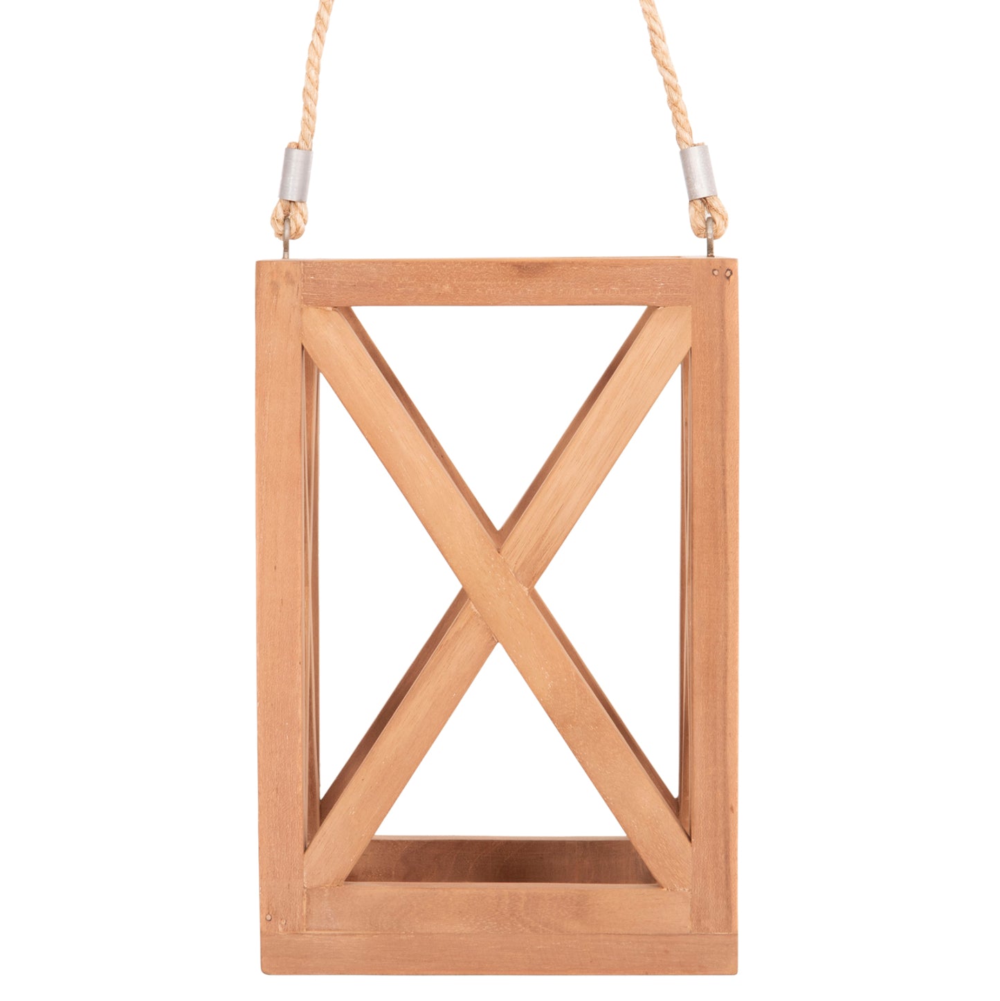 DECORATIVE TABLE LANTERN FOR CANDLES FENT HM4581 TEAK WOOD IN NATURAL 20x20x30-58Hcm.