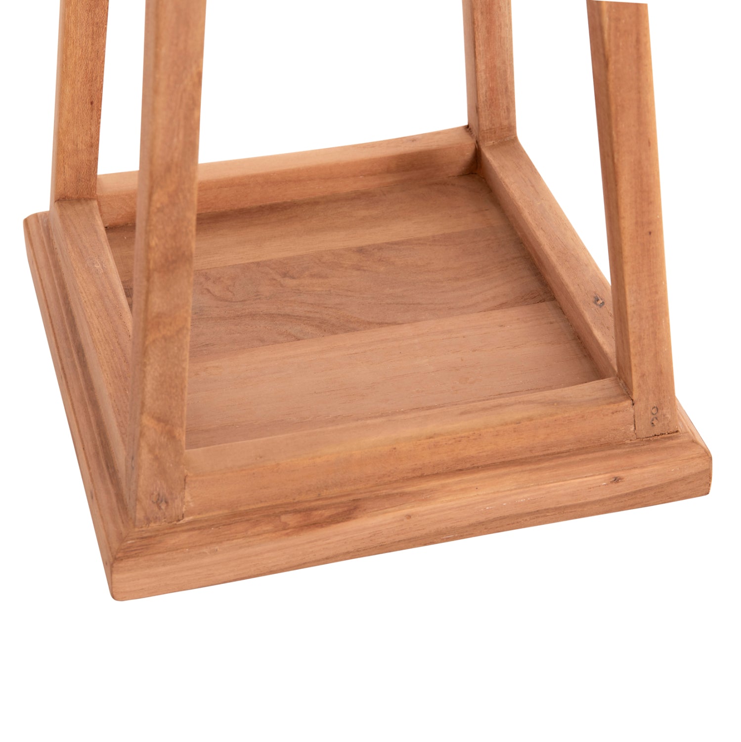 DECORATIVE TABLE LANTERN FOR CANDLES RAMI HM4584 TEAK WOOD IN NATURAL 25x25x39-67Hcm.