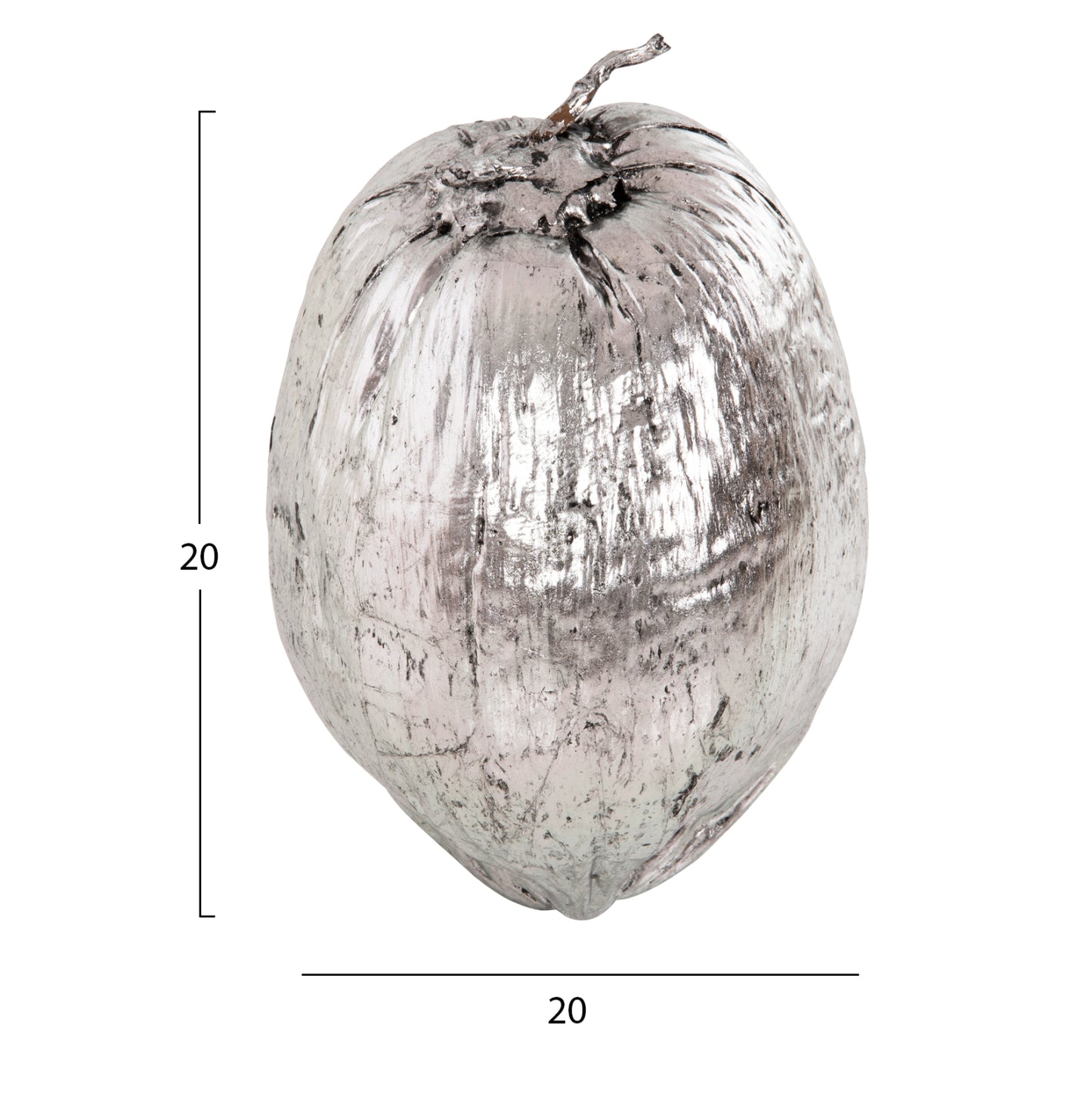 TABLE DECORATION HM4326.04 COCONUT IN SILVER COLOR 20x20x20Hcm.