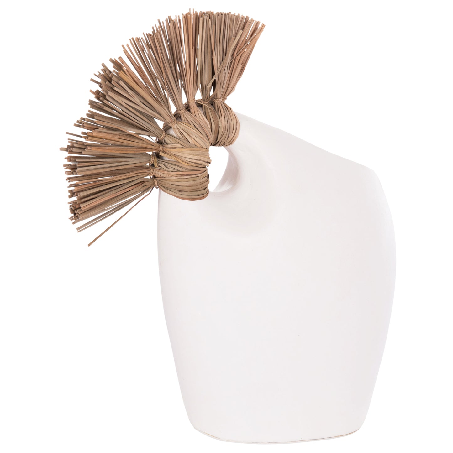 TABLE DECORATIVE VASE ALICA2 HM4671.02 TERRACOTA IN BLACK & GRASS--44x18x50Hcm.
