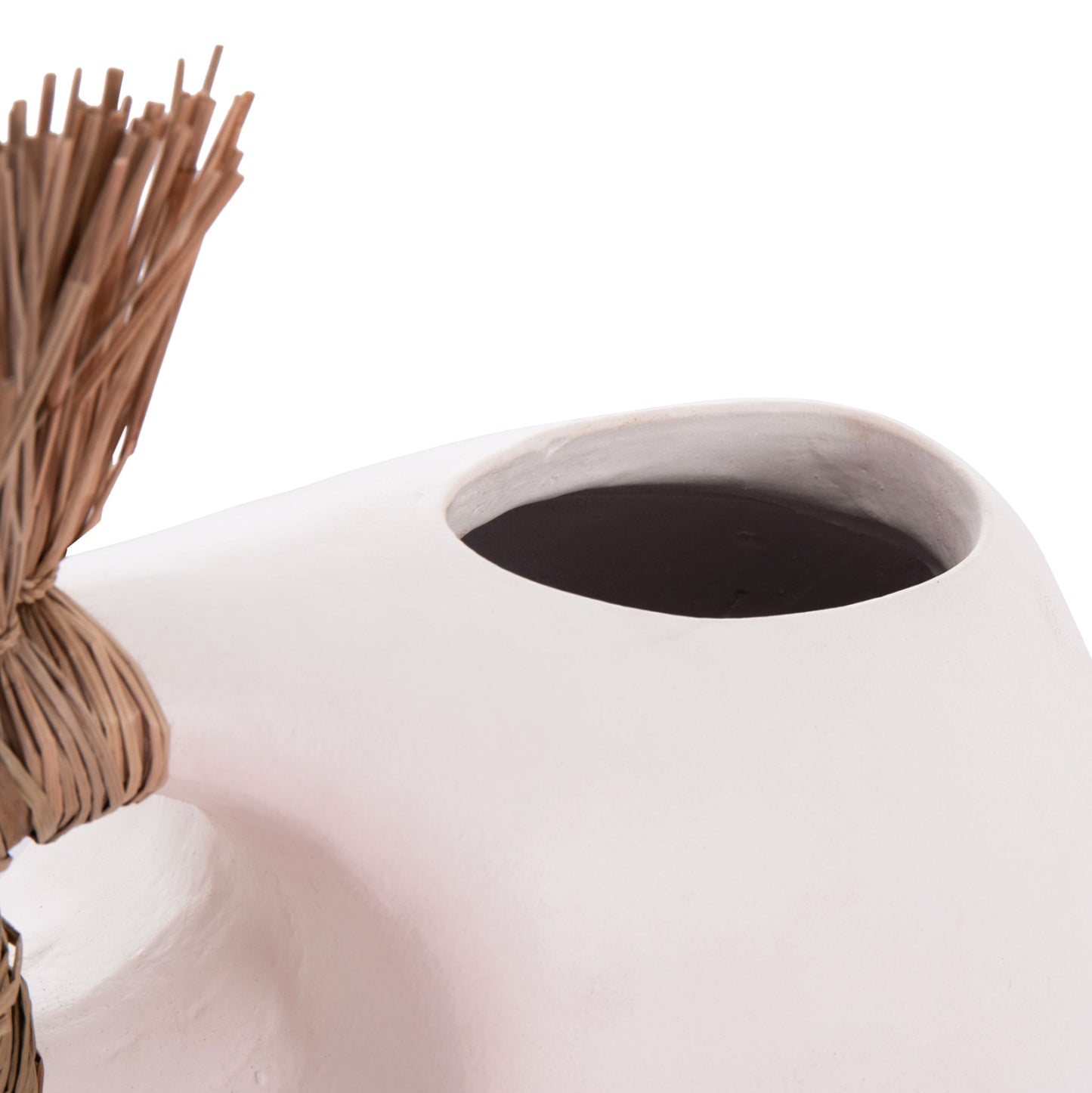 TABLE DECORATIVE VASE ALICA2 HM4671.02 TERRACOTA IN BLACK & GRASS--44x18x50Hcm.