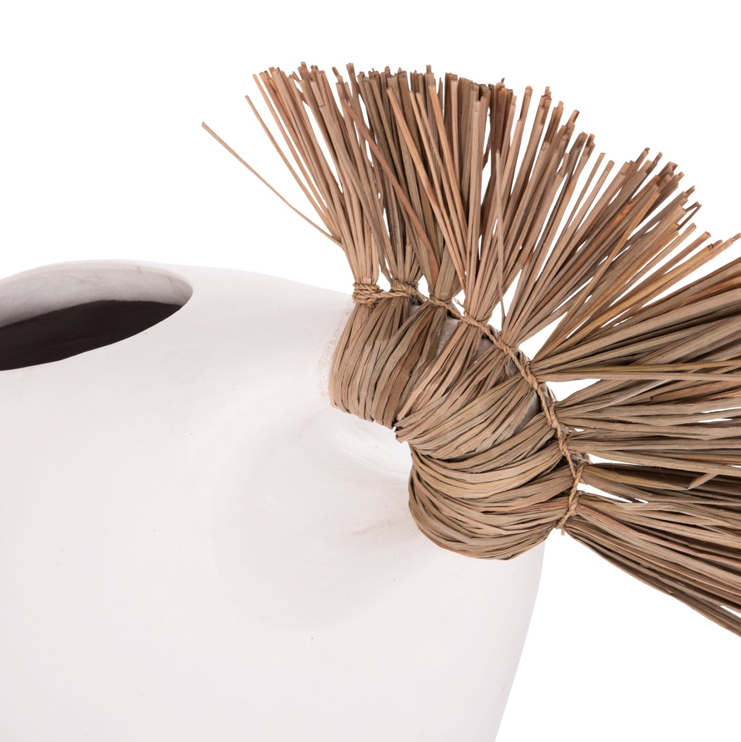 TABLE DECORATIVE VASE ALICA2 HM4671.02 TERRACOTA IN BLACK & GRASS--44x18x50Hcm.