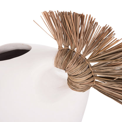 TABLE DECORATIVE VASE ALICA2 HM4671.02 TERRACOTA IN BLACK & GRASS--44x18x50Hcm.