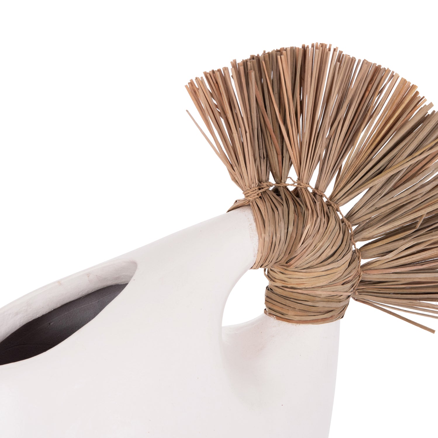 TABLE DECORATIVE VASE ALICA2 HM4671.02 TERRACOTA IN BLACK & GRASS--44x18x50Hcm.