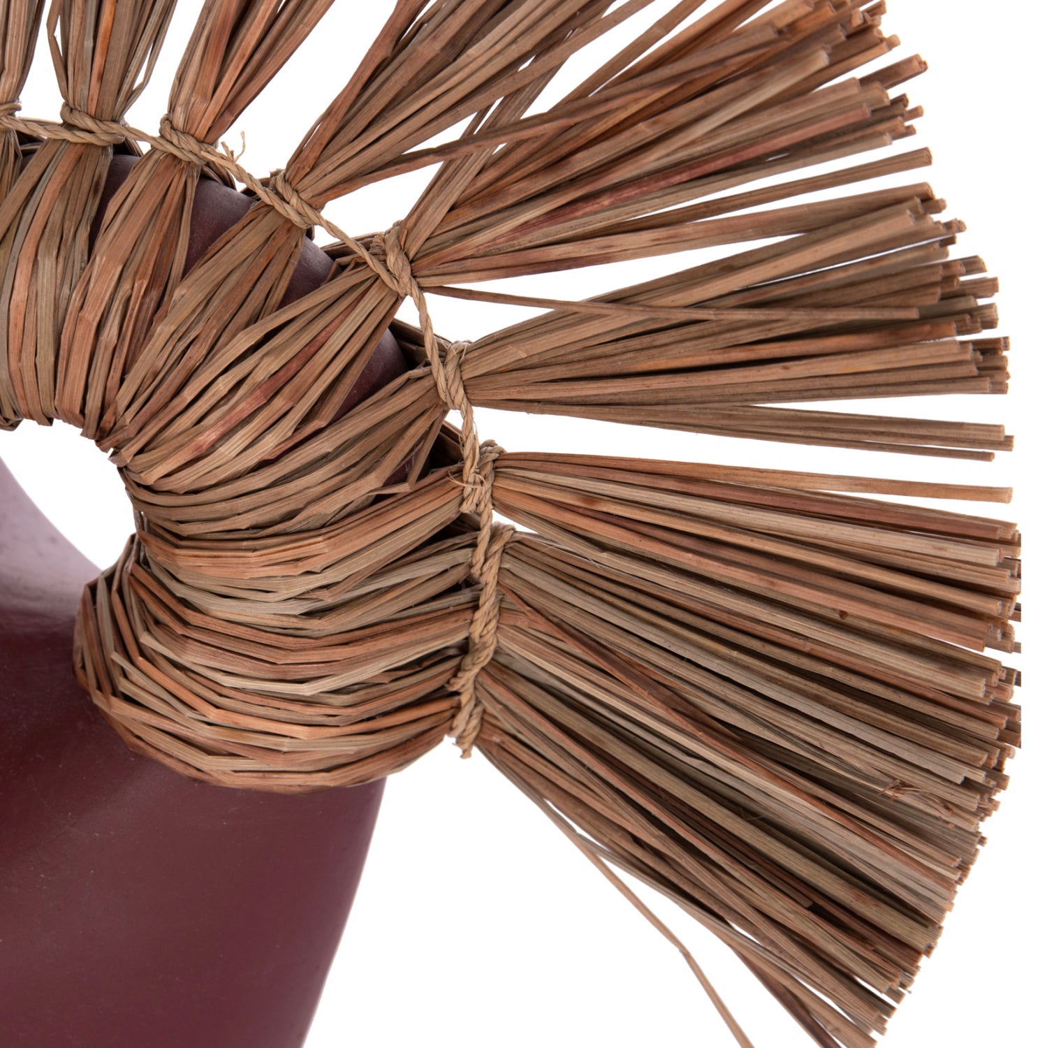 TABLE DECORATIVE VASE ALICA2 HM4671.06 TERRACOTA IN MAROON RED & GRASS--44x18x50Hcm.