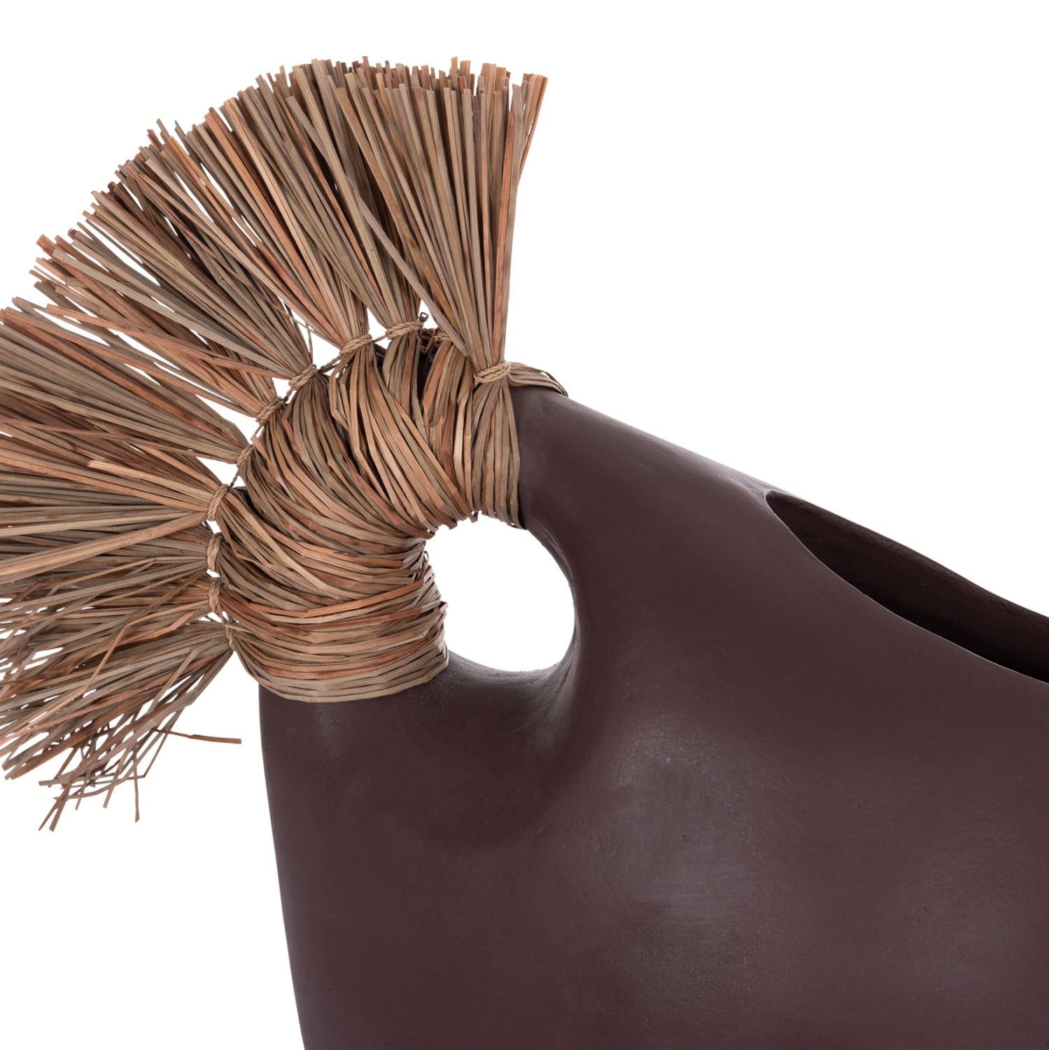 TABLE DECORATIVE VASE ALICA2 HM4671.07 TERRACOTA IN CHOCOLATE & GRASS--44x18x50Hcm.