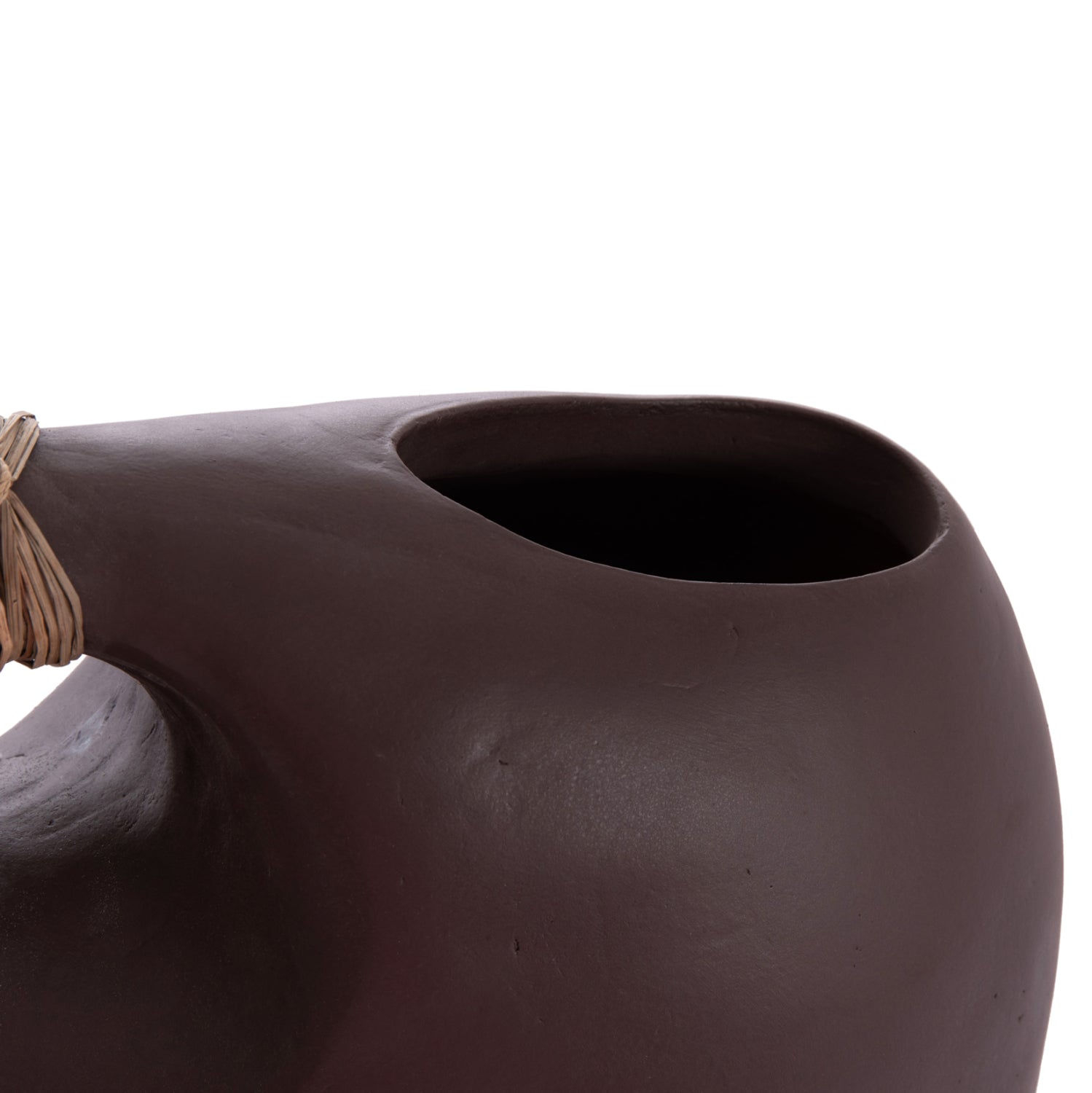 TABLE DECORATIVE VASE ALICA2 HM4671.07 TERRACOTA IN CHOCOLATE & GRASS--44x18x50Hcm.
