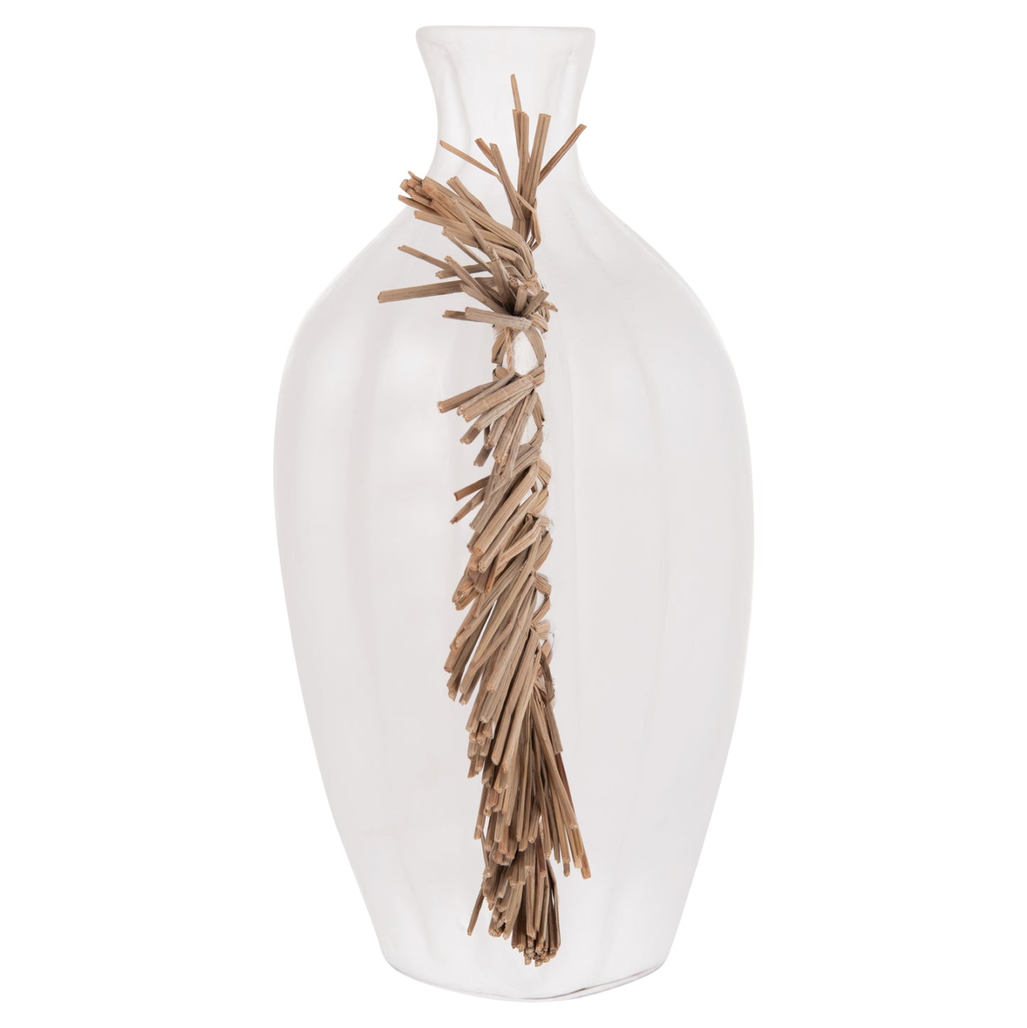 TABLE DECORATIVE VASE JEBB HM4689.02 TERRACOTA IN WHITE & GRASS--32x15x33Hcm.