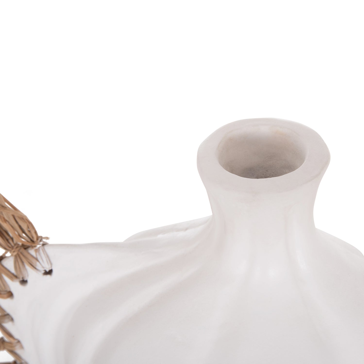 TABLE DECORATIVE VASE JEBB HM4689.02 TERRACOTA IN WHITE & GRASS--32x15x33Hcm.