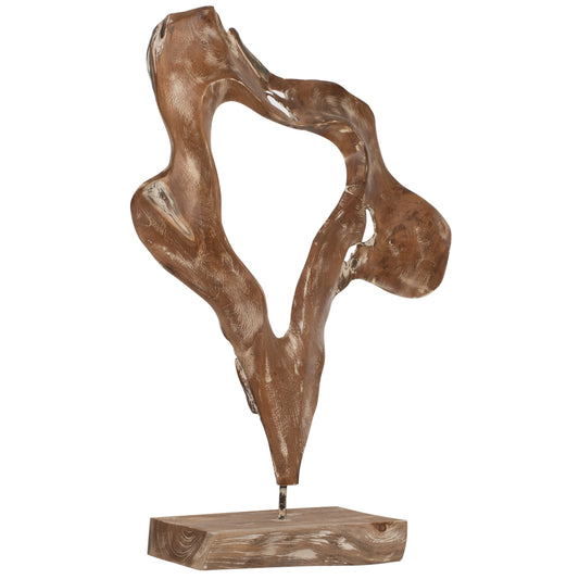 TABLE DECOR HM7715 SOLID TEAK WOOD WHITEWASH 26Χ16Χ70H